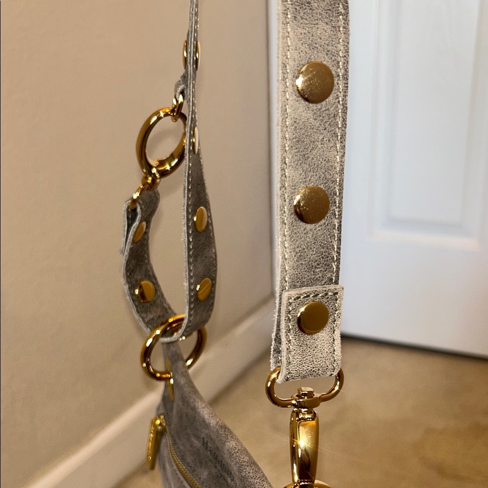 Hammett Medium Leather Tony Bag in Pewter - Picture 7 of 15